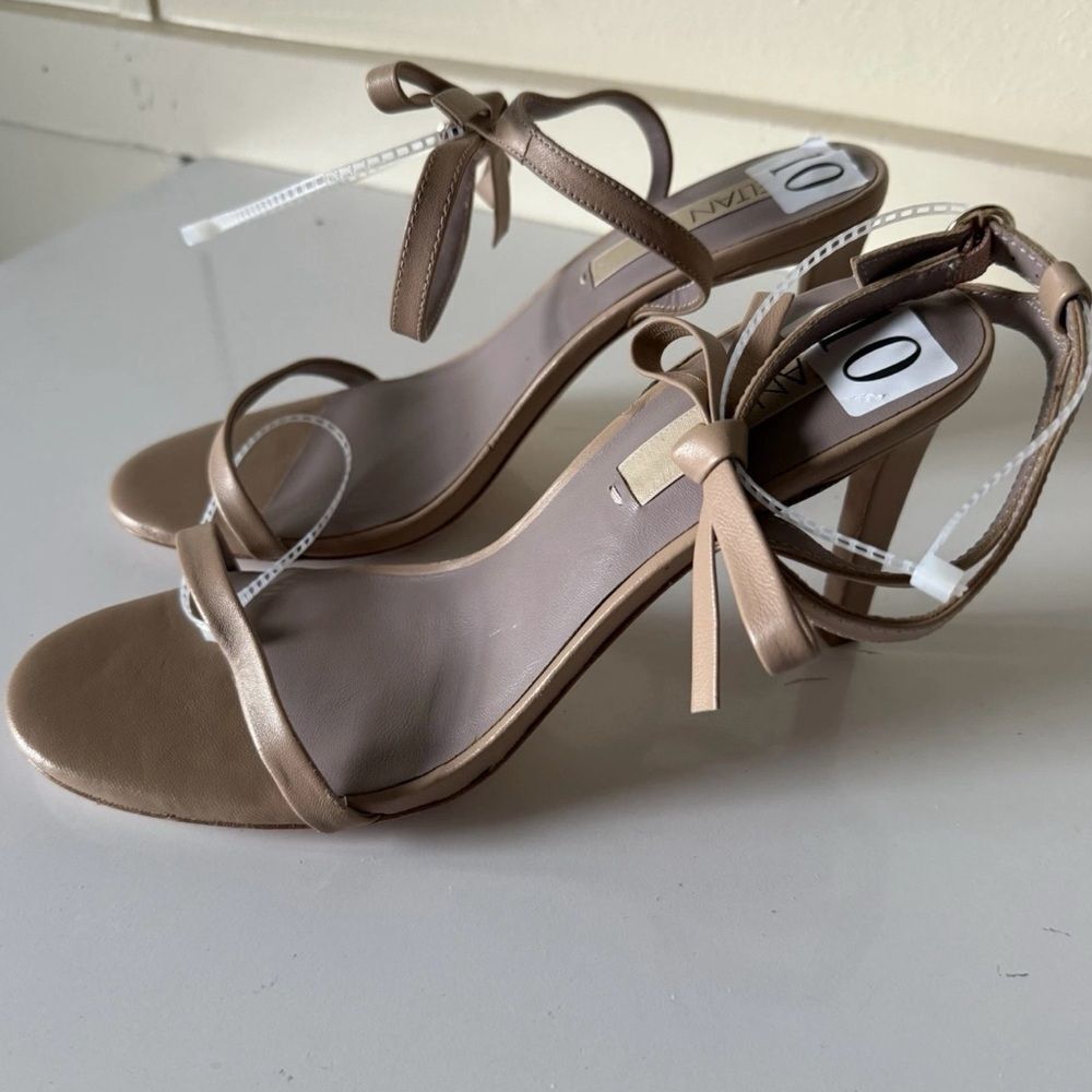 Deltan Miranda Ankle Bow Detail Dress Sandals Heels NWOT SZ 10